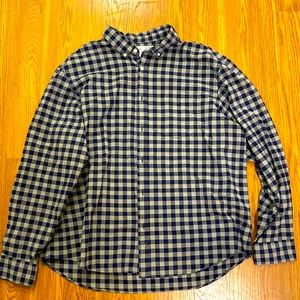 Checkered dress up mens shirt long sleeve
